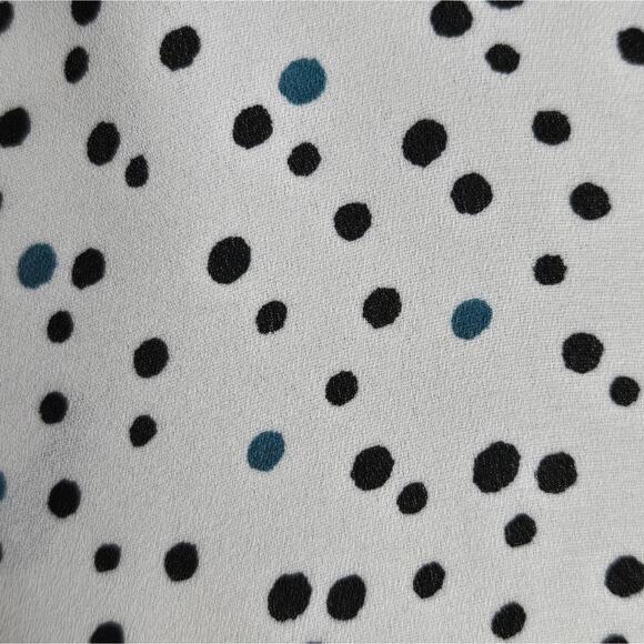 LOFT Womens Collared Button Down Speck Polka Dot & White Long Sleeve - Picture 5 of 13